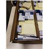 Image 2 : CASE OF NEW OFFICE SUPPLIES - INCLUDES POST IT NOTES, PENS, NOTEPADS, PAPER CLIPS, INVISIBLE TAPE, M