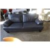 Image 1 : BLUE LEATHER SOFA