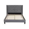 Image 1 : BRAND NEW QUEEN SIZE "MEGAN" GREY FABRIC BEDFRAME - RETAIL $999