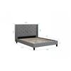 Image 4 : BRAND NEW QUEEN SIZE "MEGAN" GREY FABRIC BEDFRAME - RETAIL $999