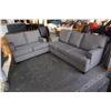 Image 1 : GREY PILLOWBACK SOFA AND LOVESEAT