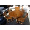 Image 1 : ROUND MAPLE DINING TABLE WITH LEAF AND 4 CHAIRS