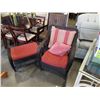Image 1 : WICKER PATIO CHAIR AND OTTOMAN