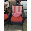 Image 2 : WICKER PATIO CHAIR AND OTTOMAN