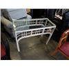 Image 1 : WHITE RATTAN GLASSTOP HALL TABLE