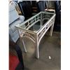 Image 2 : WHITE RATTAN GLASSTOP HALL TABLE