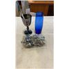 Image 1 : SILVER GOBLET WITH COLLECTOR SPOONS AND SMALL VASE