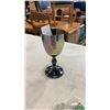 Image 3 : SILVER GOBLET WITH COLLECTOR SPOONS AND SMALL VASE
