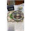 Image 1 : ANTIQUE ROSE TRAY, WITH CRYSTAL BOTTLE STOPPER, GANZ STRIPED PLAT AND GLORIA KING COLLECTOR PLATE