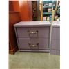 Image 2 : PAIR OF PURPLE 2 DRWER NIGHTSTANDS