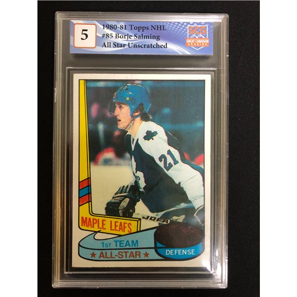 1980-81 TOPPS NHL #85 BORJE SALMING AAL-STAR UNSCRATCHED (GCG 5)