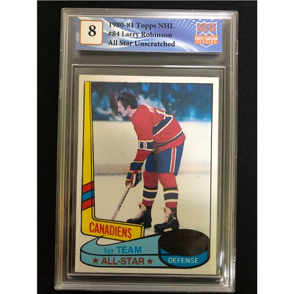 1980-81 TOPPS NHL #84 LARRY ROBINSON ALL-STAR UNSCRATCHED (GCG 8)