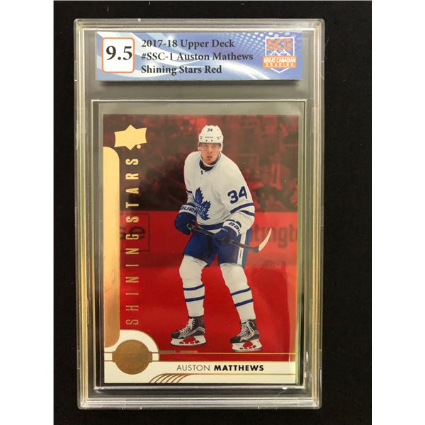 2017-18 UPPER DECK #SSC-1 AUSTON MATTHEWS SHINING STARS RED (GCG 9.5)