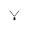 Genuine 15.8 ctw Sapphire Necklace 14KT White Gold - REF-37V2W