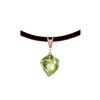 Genuine 13.01 ctw Green Amethyst & Diamond Necklace 14KT Rose Gold - REF-45P3H
