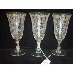 Cambridge ROSEPOINT CRYSTAL 3 Water Goblets: