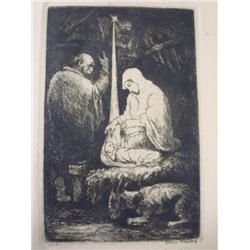 Pencil Signed EUGENE HIGGINS 1927 Engraving: