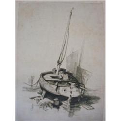 ADOLPHE HERVIER Petit Canot De St Valery Engraving: