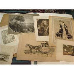 Portfolio of Assorted Prints and Engravings: