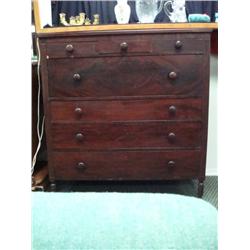 19th C. Federal Mahogany 7 Drawer Chest: