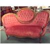 Image 4 : Victorian Medallion Back Button Tufted Red Sofa: