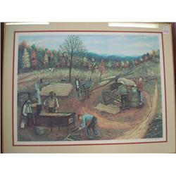 Pencil Signed QUEENA STOVAL Farm Chores Print: