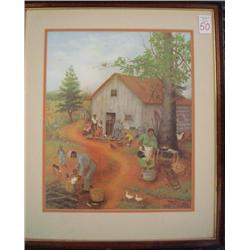 QUENNA STOVALL Country Auction Scene Print: