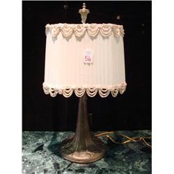 Vintage Cast Iron Art Deco Lamp Base with Shade: