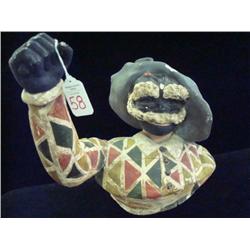 Plaster Over Wood Carved Carnival Flag Holder: