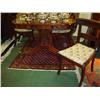 Image 1 : Mahogany Lyre Base Dining Table with 4 Chairs: