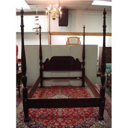 Full Size Tall Mahogany Poster Bed: