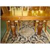 Image 2 : Antique Oak Table with Reeded Legs and 6 Chairs: