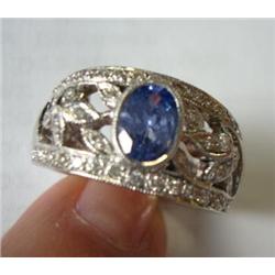 18KT Diamond and Tanzanite Ladies Ring: