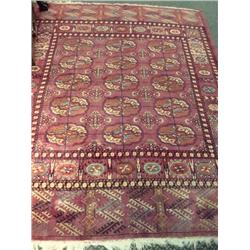 Hand Knotted Wool Pakistani Bokhara Rug: