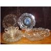 Image 1 : CAMBRIDGE Rose Point Crystal Plates, Relish, Sugar: