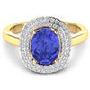 Image 3 : Natural 1.88 CTW Tanzanite & Diamond Ring 14K Yellow Gold - REF-63T9H