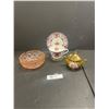Image 1 : Vintage Royal Doulton Cup & Saucer W. Germany Lidded Dish and Pink Glass Ashtray Catchall