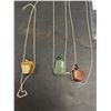 Image 4 : Lot of 5 Free Form Gemstone Necklace with Chains