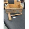 Image 1 : Vintage Zinfandel Grapes Wooden Crate with Wooden Mallet