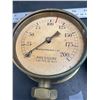 Image 2 : 2 Vintage Brass Pressure Gauges, One Missing Glass Lens