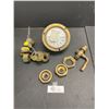Image 1 : Vintage Brass Pressure Gauge Plus Bunch of Brass Fittings