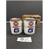 Image 2 : 2 Gulf Oil Cans (Full) Marine/Outboard (NOS)