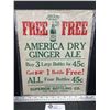 Image 2 : 1930s Cardboard Sign American Ginger Ale Fort William Canada 11 x 14"