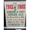 Image 3 : 1930s Cardboard Sign American Ginger Ale Fort William Canada 11 x 14"