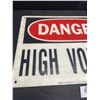 Image 2 : Hard Plastic Danger High Voltage Sign 10 x 14"