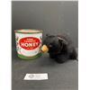 Image 1 : Vintage Pure Canadian Honey Tin plus Vintage Stuffed Bear