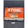 Image 1 : Beautiful Embossed Stihl Chainsaws Newer Tin Sign - Amazing Graphics