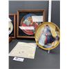 Image 2 : Lot of 4 Framed Decorative Collector Plates - Naps, Trix, Etc
