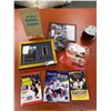 Image 1 : Sports Collectible Lot - Gretzky Book, Pictures, Action Figure, Etc