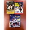 Image 7 : Sports Collectible Lot - Gretzky Book, Pictures, Action Figure, Etc